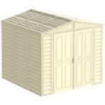 Abri de jardin adossable en vinyle 4 x 8 kit fondation métal porte réversible