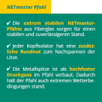 Filet pour volailles non électrifiable 50 m hauteur 112 cm 16 piquets vert