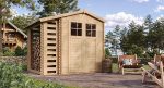 Abri de jardin en bois avec range bûches 206 x 272 x 218 cm