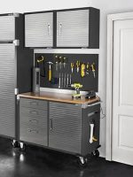 Établi mobile 4 tiroirs avec plateau bois