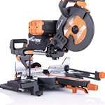 Scie à onglet coulissante multi-matériaux 210 mm 1500 W biseau 0–45° onglet 50–50°