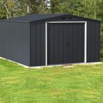 Abri de jardin en métal 9,16 m2 portes coulissantes ventilation