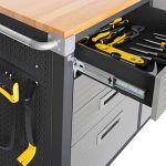 Établi mobile 4 tiroirs avec plateau bois