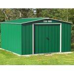 Abri de jardin en métal 9,16 m2 portes coulissantes ventilation