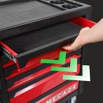 Servante atelier 6 tiroirs avec 112 outils et fermeture centralisée