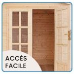 Abri de jardin en bois 6 m² avec plancher et bardeaux noirs