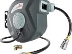 Enrouleur de tuyau d’air comprimé 30 m + 2 m 3/8 9,5×15 mm raccord 1/4 BSPT pression max 17 bar montage mural