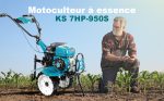 Motoculteur thermique 7 CV 108 cm 2 vitesses avant 1 marche arrière