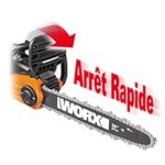 Tronçonneuse sans fil 40 V guide 35 cm vitesse chaîne 8 m/s avec 2 batteries et chargeur