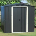 Abri de jardin en métal 9,16 m2 portes coulissantes ventilation