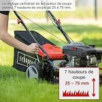 Tondeuse thermique 42 cm panier 45 L hauteur 25 à 75 mm
