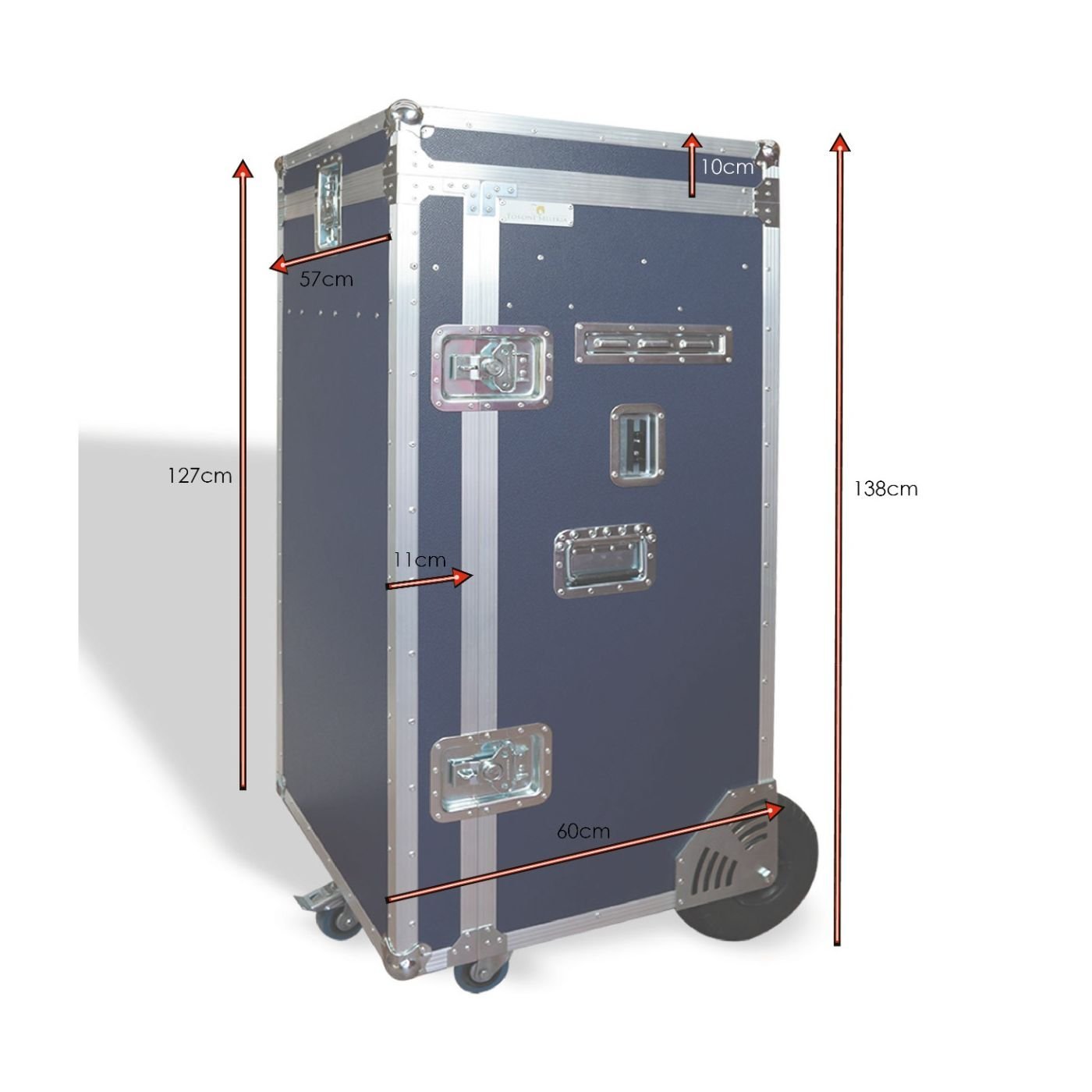 Malle de concours en bois avec 2 porte-selles et tiroir amovible