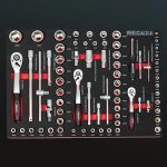 Servante atelier 6 tiroirs avec 112 outils et fermeture centralisée