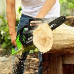 Tronçonneuse à batterie 40 cm 40 V moteur sans balais vitesse chaîne 20 m/s anti-rebond 2 batteries 2Ah chargeur