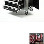 Servante d’atelier 8 tiroirs avec outils charge 35 kg par tiroir roulettes 125 mm compartiment latéral verrouillage central