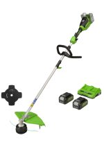 Coupe-bordure débroussailleuse batterie 48 V avec 2 batteries 4 Ah fil 38 cm lame 25 cm