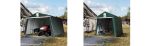 Tente garage 2,4×3,6 m bâche PE 450 N armature acier étanche protection UV vert