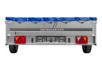 Remorque à un essieu sur ressorts UNITRAILER Garden 265/R KIPP 264×150 châssis H-0 bâche bleue