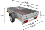 Remorque basculante 1 essieu UNITRAILER Garden Trailer 230 Kipp 230×125 cm 750 kg