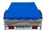 Remorque sur ressorts UNITRAILER Garden 201/R KIPP 200×125 châssis H-0 bâche bleue 750 kg