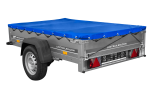 Remorque sur ressorts UNITRAILER Garden 201/R KIPP 200×125 châssis H-0 bâche bleue 750 kg