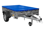 Remorque sur ressorts UNITRAILER Garden 201/R KIPP 200×125 châssis H-0 bâche bleue 750 kg
