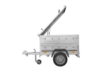 Remorque un essieu 150×106 UNITRAILER GARDEN 150 KIPP ridelles supplémentaires capot aluminium PTAC 750 kg