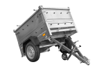 Remorque un essieu 150×106 UNITRAILER GARDEN 150 KIPP ridelles supplémentaires capot aluminium PTAC 750 kg