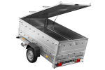 Remorque un essieu 230×125 UNITRAILER GARDEN 230 KIPP côtés BIS capot aluminium PTAC 750 kg
