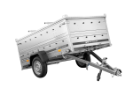 Remorque un essieu 230×125 UNITRAILER GARDEN 230 KIPP côtés BIS capot aluminium PTAC 750 kg
