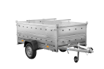 Remorque un essieu 230×125 UNITRAILER GARDEN 230 KIPP côtés BIS capot aluminium PTAC 750 kg