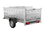 Remorque un essieu 230×125 UNITRAILER GARDEN 230 KIPP côtés BIS capot aluminium PTAC 750 kg