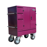 Malle de concours Midi Pourpre 137,5x100x60 cm acier laqué 2 selles 3 tiroirs