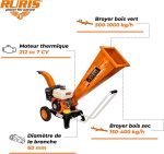 Broyeur de branches thermique 7 CV 60 mm 3600 tr/min