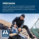 Scie circulaire sans fil 18 V 57 mm avec butée longitudinale et rail de guidage 440 mm