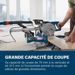 Scie à onglets radiale filaire 1600 W Ø216 mm aspiration 2 points