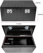 Boîte à outils pour camionnette aluminium noir 91,44 cm verrouillable