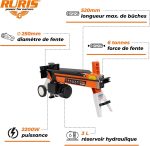 Fendeur de bûches électrique 6 tonnes 52 cm 2200 W 230 V