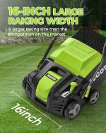 Scarificateur électrique 2 en 1 33 cm avec réglage de profondeur 4 positions et bac 55 L