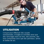 Scie à onglets radiale filaire 1600 W Ø216 mm aspiration 2 points