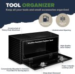 Boîte à outils pour pickup 91,44 cm aluminium noir étanche