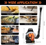 Souffleur de feuilles thermique sac à dos 65 cc 2 temps 3,6 HP