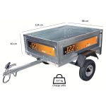 Remorque ERDE 122 Classic bagagère caisse basculante MMA 400 kg