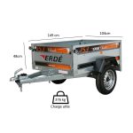 Remorque bagagère 153 Classic caisse basculante 500 kg 149x104x48 cm