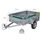 Remorque bagagère BJ1.91 500 kg 191x121x48 cm