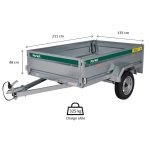 Remorque bagagère BJ2.11 500 kg 211x136x48 cm