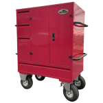 Malle de concours Midi Framboise 137,5x100x60 cm acier laqué 2 selles 3 tiroirs